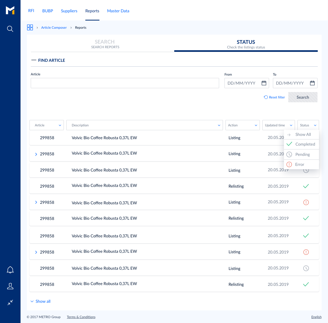 UI Dashbord